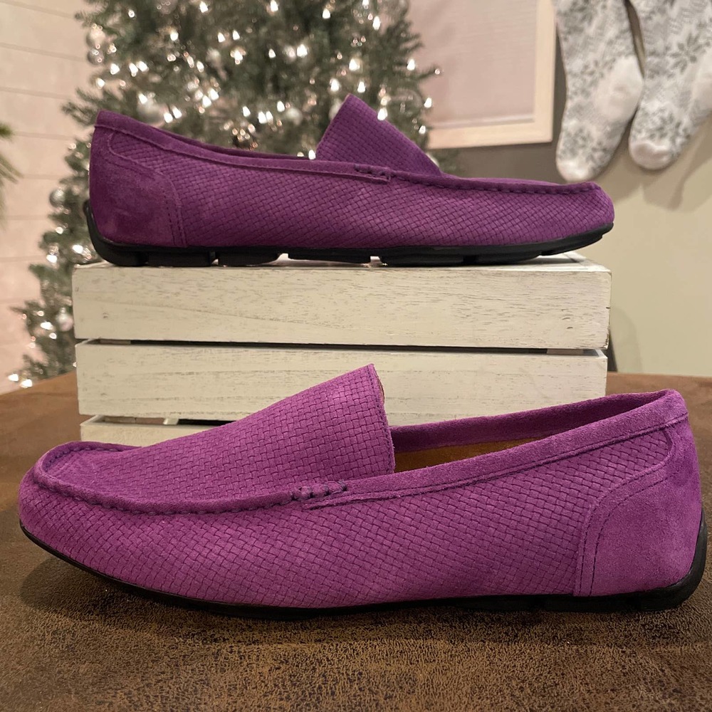 Alfani Men's Kendrick Textured Drivers Moccasin Shoes / Plum